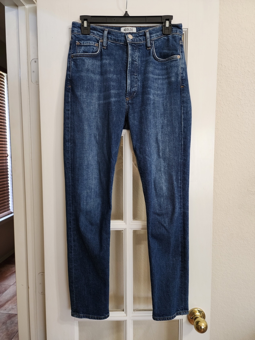 AGOLDE Riley High Rise Crop Straight Women's Jeans 27 Medium Wash